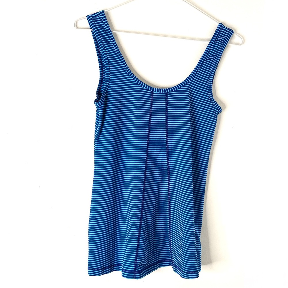 LOLË Blue Striped UPF 50+ Tank Top